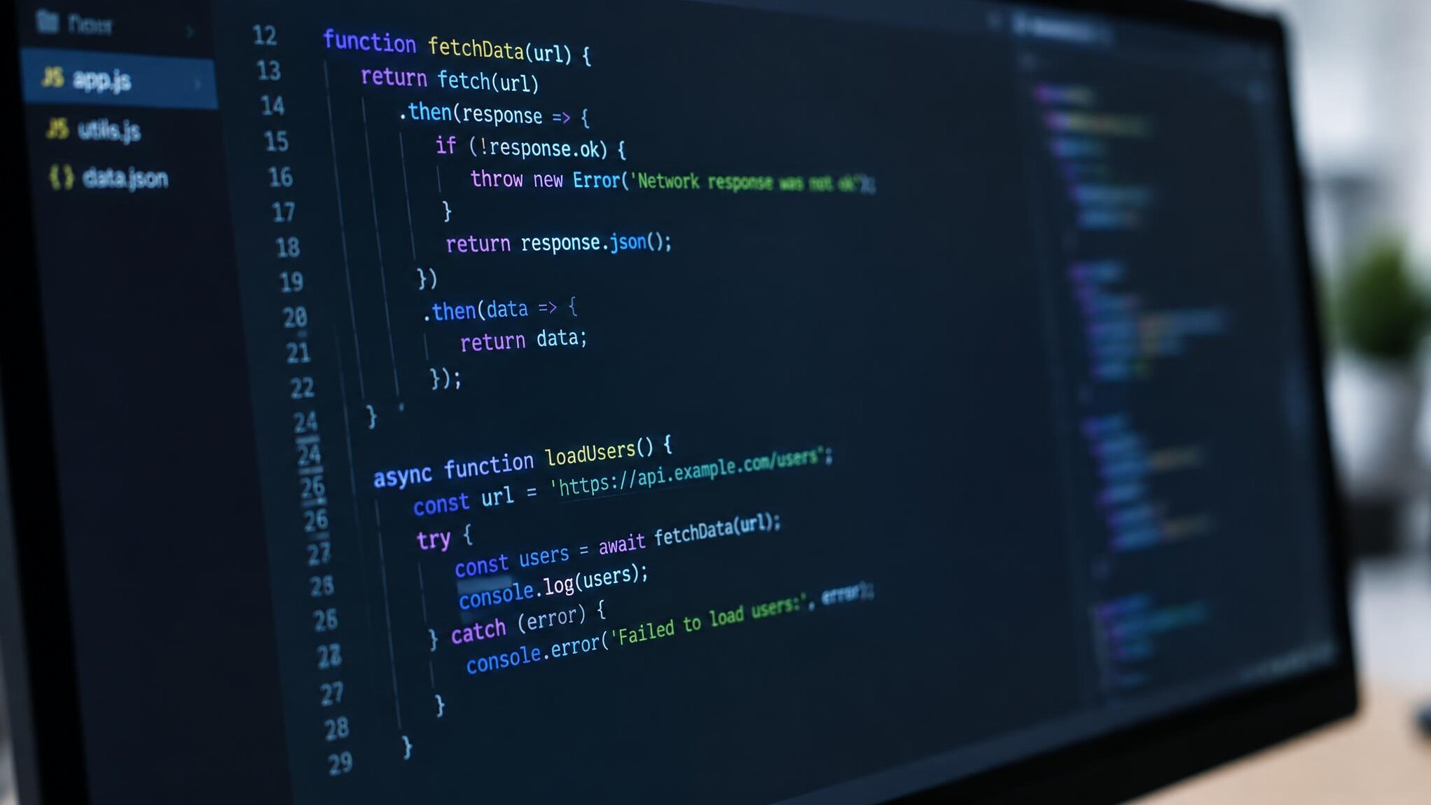 Code displayed on a computer monitor