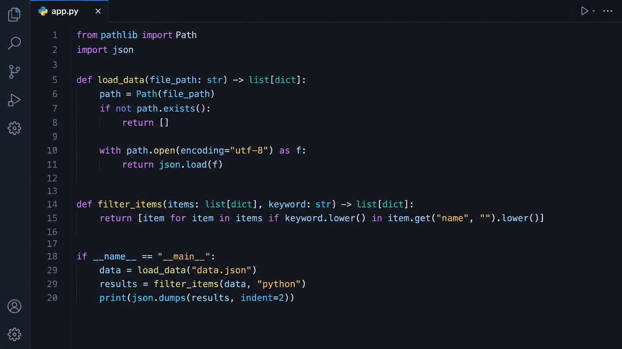 Source code on a dark screen